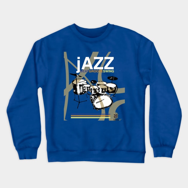 Jazz Drums Crewneck Sweatshirt by Cooltomica